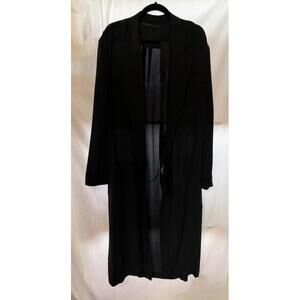 Haider Ackermann Black Long Sheer Coat Size 36